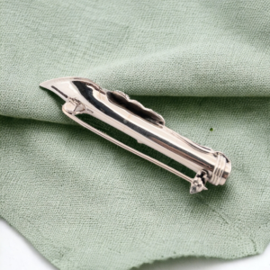 Fine Solid Silver Rose Posy Holder Brooch, Boutonniere Pin, Hallmarked , Groom, Best Man, Wedding, Silver Buttonhole, Flower Clip Holder