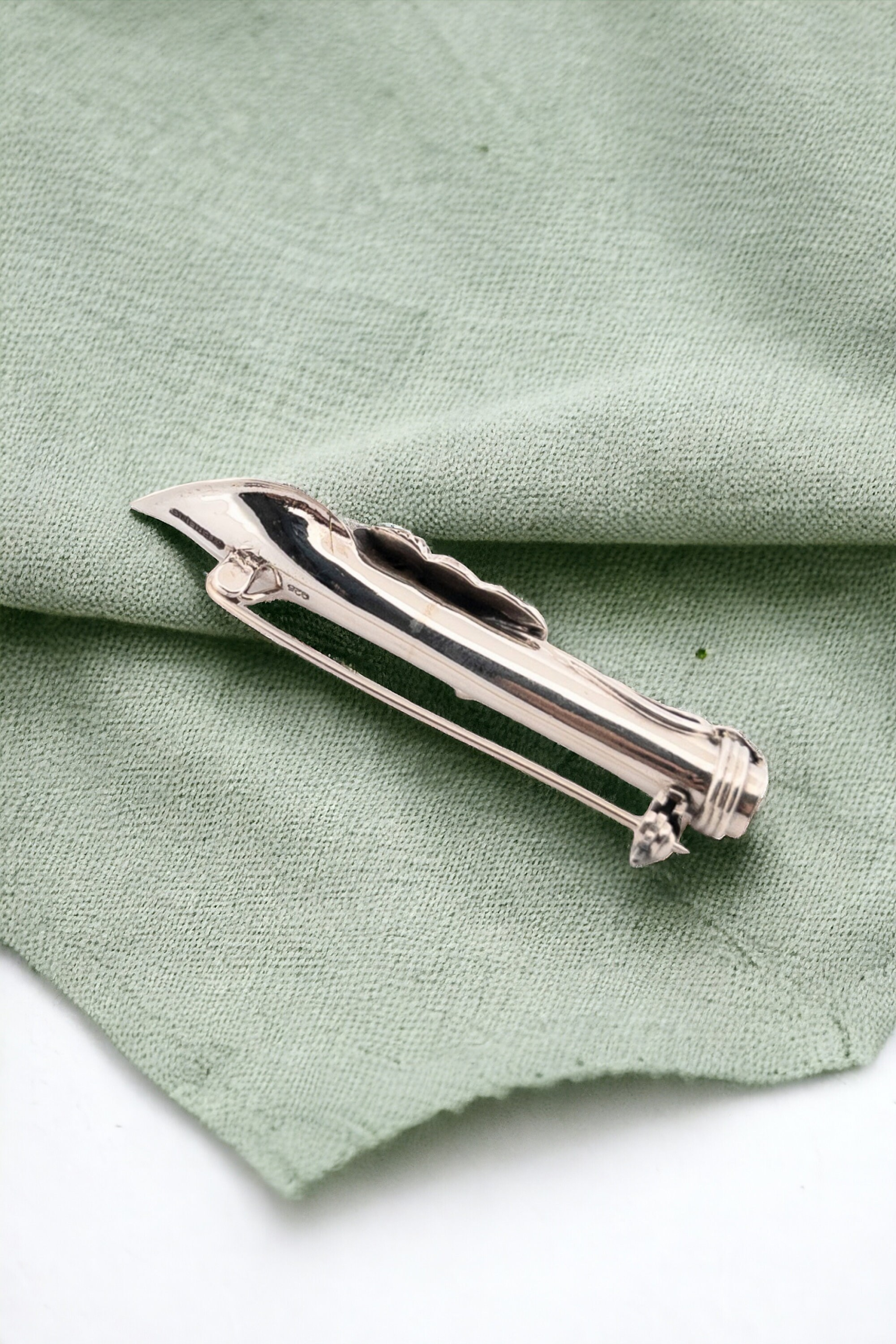 Fine Solid Silver Rose Posy Holder Brooch, Boutonniere Pin, Hallmarked , Groom, Best Man, Wedding, Silver Buttonhole, Flower Clip Holder