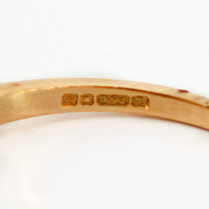 Vintage 18ct Gold Ruby and Diamond Checkerboard Ring, Size UK M 1/2, U.S. 6 1/2, 1996 London, Resizing Available