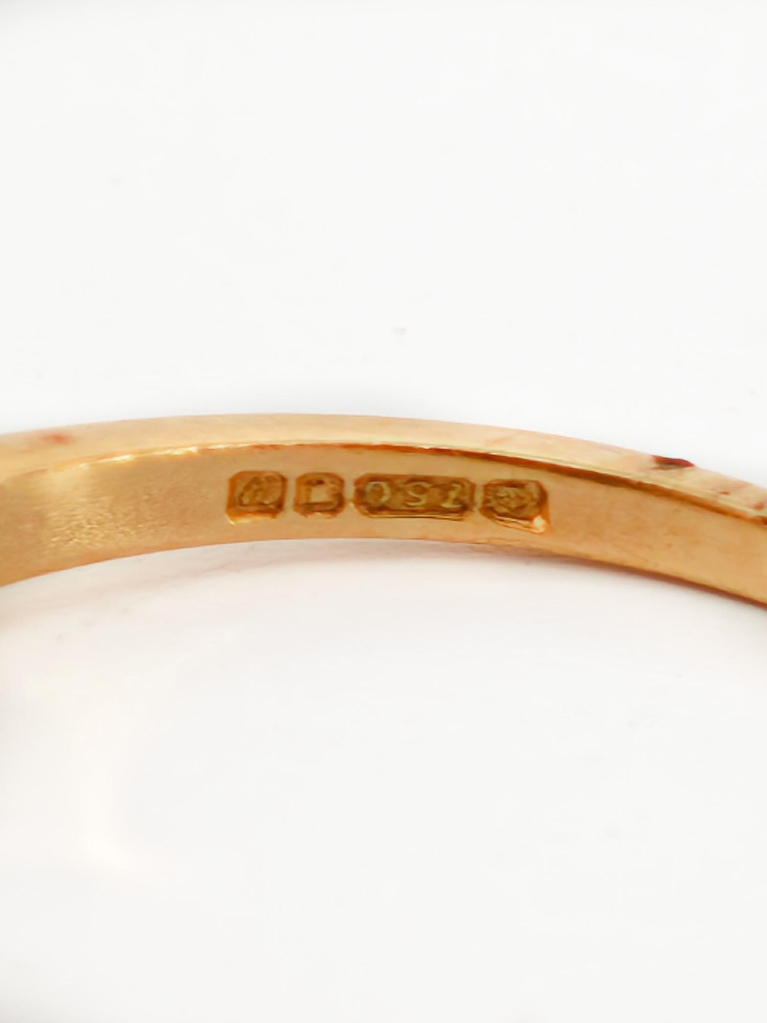 Vintage 18ct Gold Ruby and Diamond Checkerboard Ring, Size UK M 1/2, U.S. 6 1/2, 1996 London, Resizing Available